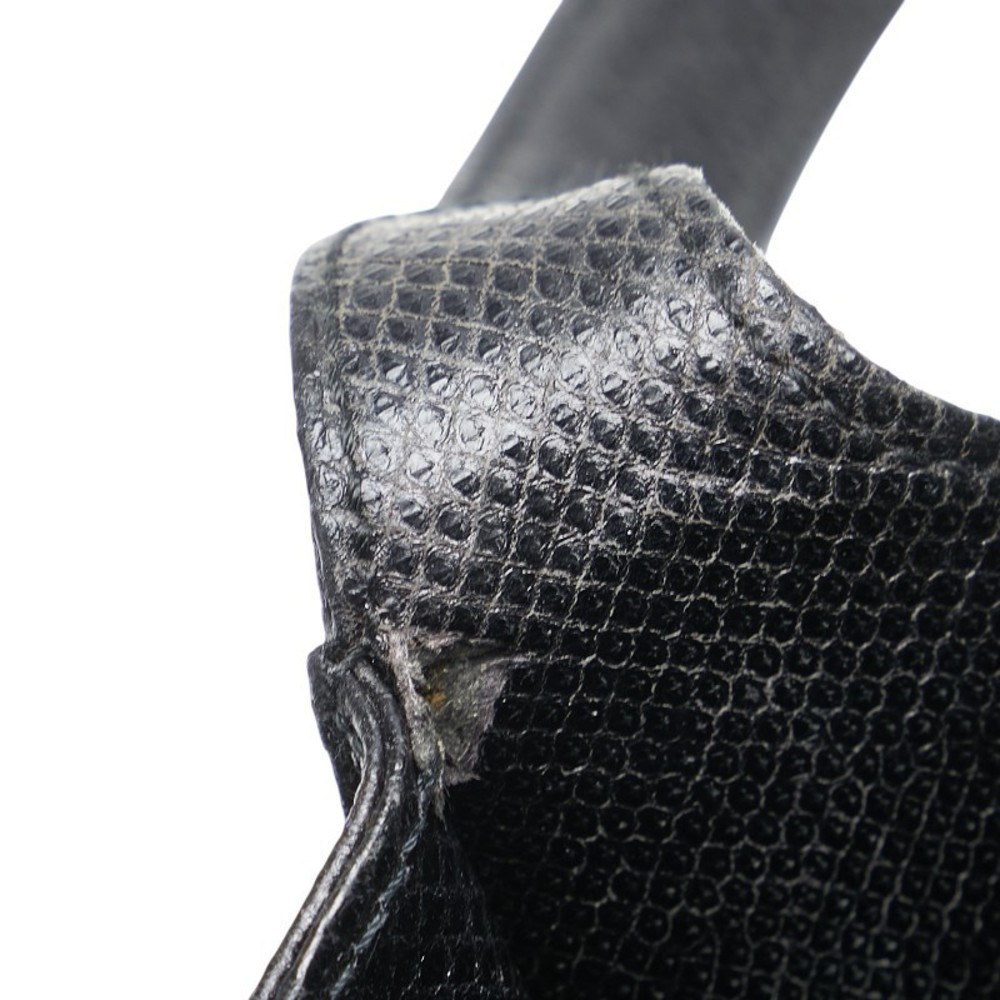 Gucci Logo Plate Python Handbag Black Leather - image 6